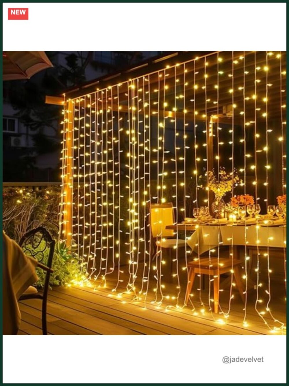 300 LED Curtain Lights 9.8x9.8FT Plug in Fairy String Lights 8 Modes UL Listed